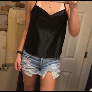 Black Satin Tank
